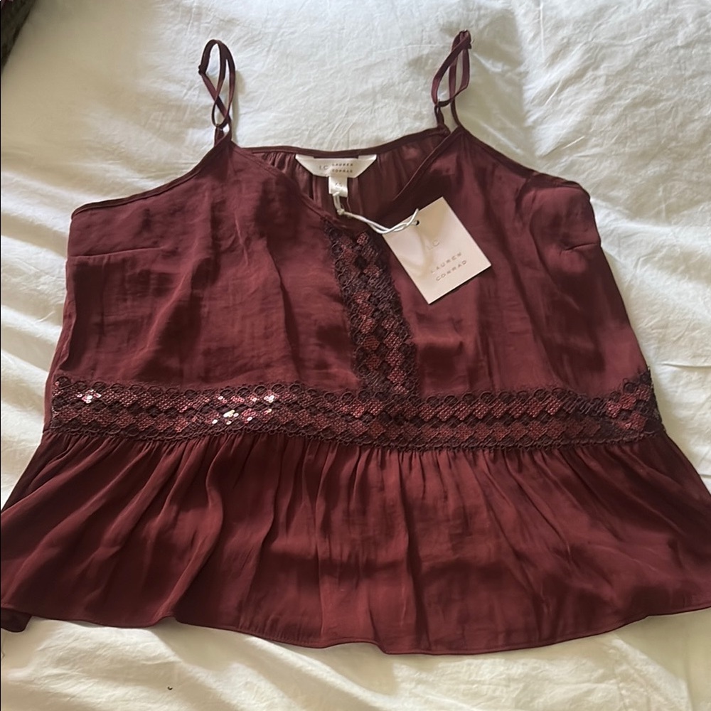Women's Burgundy Sleeveless Top
